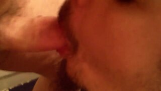 Slurping a sloppy aged man