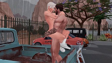 BEST FRIENDS HAVE DIRTY GAMES WITH HARD ANAL SEX IN THE PARKING LOT (SIMS GAY PORN)