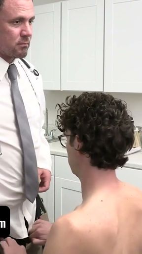 Doctor Tapes - Handsome Patient Shoots Huge Load All Over His Face While Perv Doctor Creampies Him   Clip 2