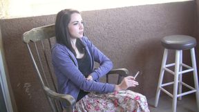 Emily Smoking Outdoors