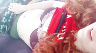Petite ginger redhead edging her tight little pussy raw