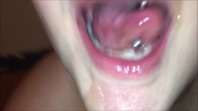 Teen gets a cum facial after intense blowjob