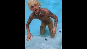 blonde FTM surfer twunk swims nude