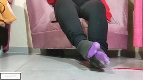 Mila1_Fox in 2 day worn purple toe socks powered