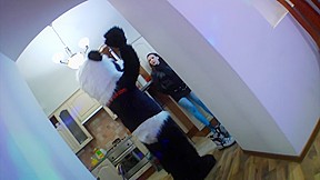 Fuckfest at a party with a teddy panda