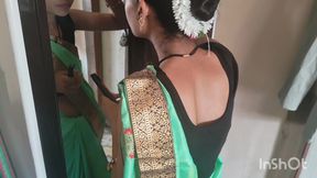 Shivani in Green Saree Getting Ready. Uncut Full Video.