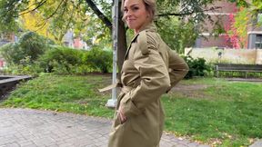 Wife Flashes Under Her Trench Coat and Takes Husband &amp; His Friend Back to the Hotel for a Creampie and Facial