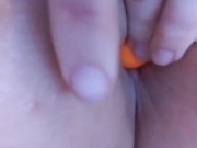 Anal beads pushed in and pulled out