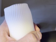 4K POV cumming four times in a row using Tenga 3D. Multiple ruined orgasms