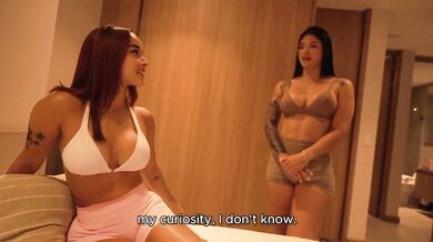 My stepmom eats her pussy then cums on my cock Abella Olsen Salome Gil rough threesome
