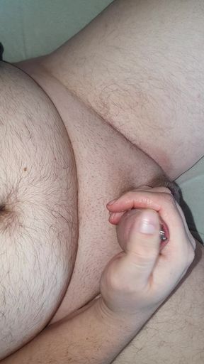 Milking my precum and pulsating cumshot