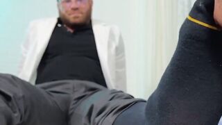 MaleFeetXXX.com - Hottie Dan sucks lovely feet and receives a footjob from lustful Ri