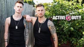 Navy Hunk Flip Fucks AirForce Twink - ActiveDuty