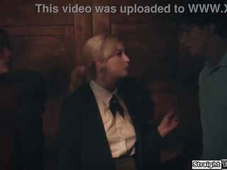 Teen Lexi Lore got invited by her classmate and his stepbro to have group study. Solely then she finds out that they just want to bang her the one and the other sides