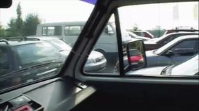Massive titted German lady pleasing a cock in the back of the car