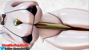 爆乳とふとももで棒を挟む