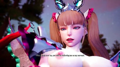 Voluptuous magical stepsister humiliates him in futuristic cartoon fantasy