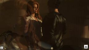 The Stepmother Is Holding a Handsome Neighbor Close and Kissing Him Deeply