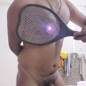 Tiding with rope and electric shock slave bdsm fucking own and beating self