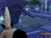 Furry Yaoi - Dog and Snow Leopard Sex in a Swimming pool