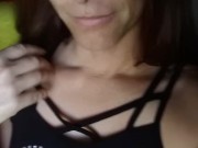 Morning tgirl titty and ass flashing
