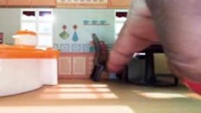 Tiny Human Hiding in his Kitchen from Giantess