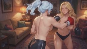 Female Boxing Stories #8B: Icy Tresses and Living Room Clashes (Animated)