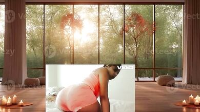 Ebony Milf Solo Yoga Stretch Grinds In Luxury Apartment
