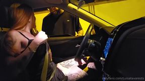 Luisa Tavares picks up a guy in her car stroking his cock on the street before getting fucke