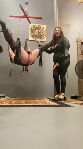 Sissy Handsfree Cums Prematurely in Chastity During Pegging and I Humiliate Him