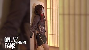 Masturbating with genshin hu-tao dildo sex toy vol. 9