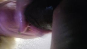 POV milf deep throats massive BBC
