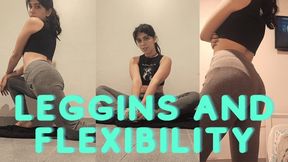 Doing flexibility exercises with leggins