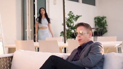 Gentleman is about to feed the butts of two hot babes in a threesome