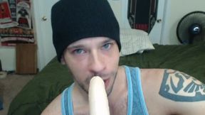 Allen Cole Sucks on a Dildo