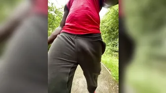 Black Hunk Freeballing in Public with a Huge Bulge
