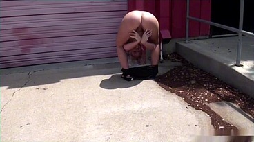 Naked Pretzel Pose in Public