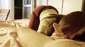My Gym Partner Loves Gives Sloppy Blowjob Insead of Going on the Gym
