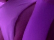 Rubbing my pretty pussy and squirting and gush up close with white thong on