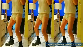 Tight Nylons Hug Alejandros Thighs as His Semi-Hard Cock Swells – Gay Heat