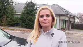 Blonde Milf Bangs In Car In Public