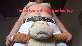 I have fun with my stuffed toy