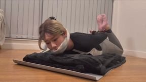 Hogtied, Gagged, and Helpless in Gym suit – Erina's Overstimmed Ride