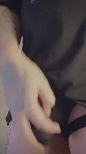 Rubbing My Big Cock in My Sexy Pantys