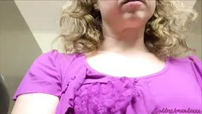Naughty American Goddess pees and shows off in public toilet