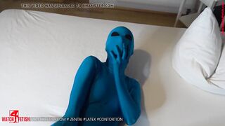 Freaky Zentai doll spoiled with her new vibrators to orgasm