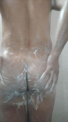 Taking Shower with Bubble Butt.