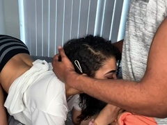 Black shemale fucks guy and a female