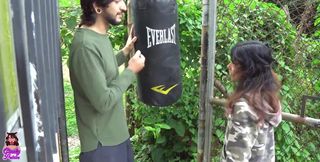 While Boxing I Hit the Neighbor and I Have No Choice but to Indulge Him by Sucking His Big Cock and Letting Him Fuck Me.