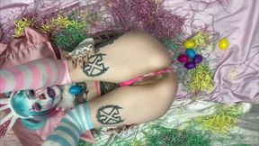 Easter Bunny Clown Pushing Eggs Out of Pussy